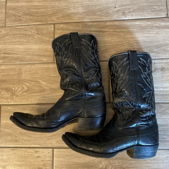 Vintage 1970s Justin Exotic Leather Men\'s Western Boots Size 10 C #T3552 main image 6